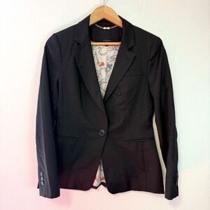 Ted Baker Black Longline Blazer Jacket Size 4 (TED)/ 10 (US)